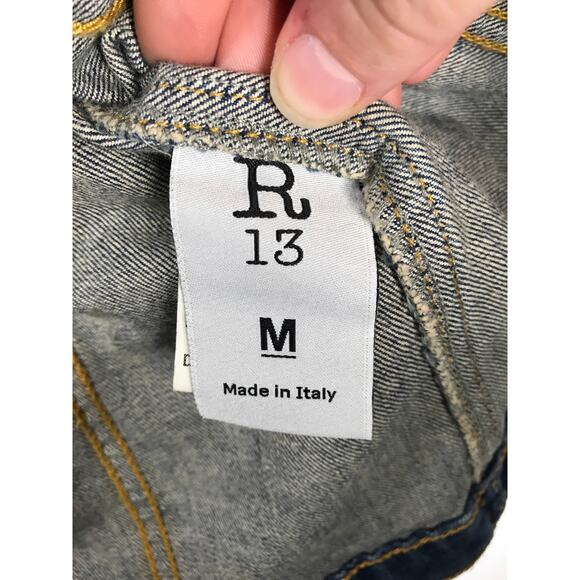 R13 Women's Denim Jean Jacket Street Designer Luxury Casual - Picture 8 of 14